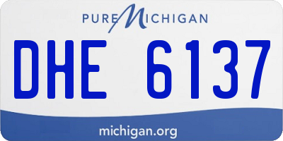 MI license plate DHE6137