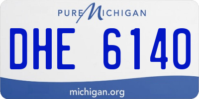 MI license plate DHE6140