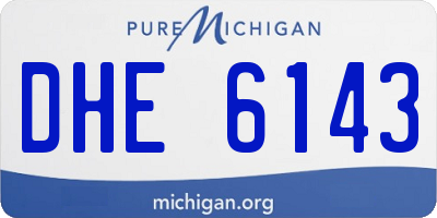 MI license plate DHE6143