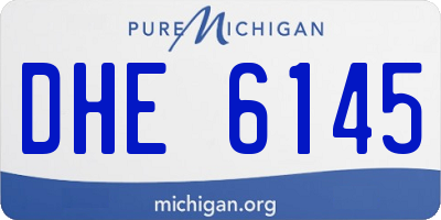 MI license plate DHE6145