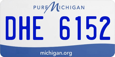 MI license plate DHE6152