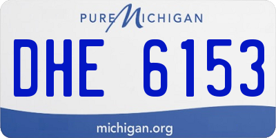 MI license plate DHE6153