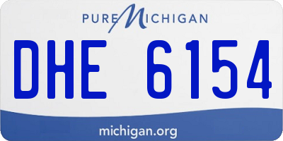 MI license plate DHE6154