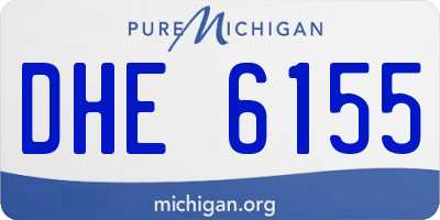 MI license plate DHE6155