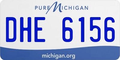 MI license plate DHE6156