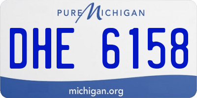 MI license plate DHE6158