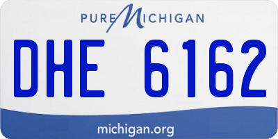 MI license plate DHE6162