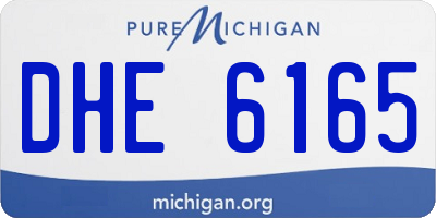 MI license plate DHE6165