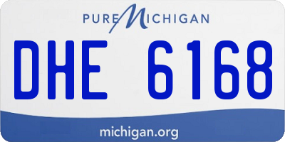 MI license plate DHE6168