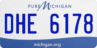 MI license plate DHE6178