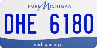 MI license plate DHE6180