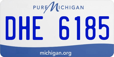 MI license plate DHE6185