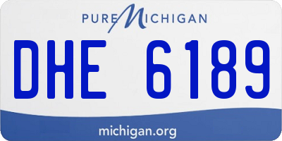 MI license plate DHE6189