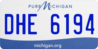 MI license plate DHE6194