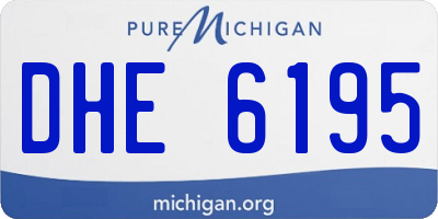 MI license plate DHE6195