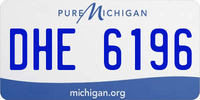 MI license plate DHE6196
