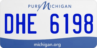 MI license plate DHE6198