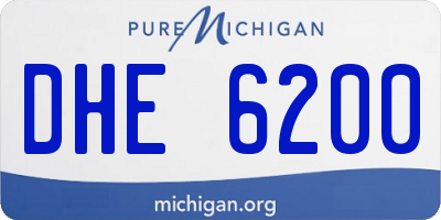 MI license plate DHE6200