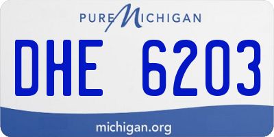 MI license plate DHE6203