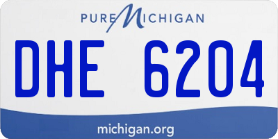 MI license plate DHE6204