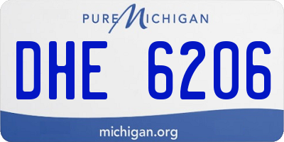 MI license plate DHE6206