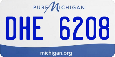 MI license plate DHE6208