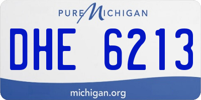 MI license plate DHE6213
