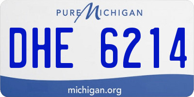 MI license plate DHE6214