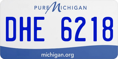 MI license plate DHE6218