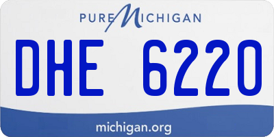 MI license plate DHE6220