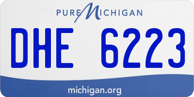 MI license plate DHE6223