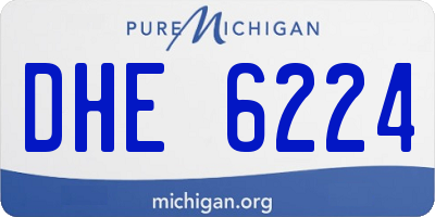 MI license plate DHE6224