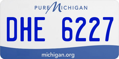 MI license plate DHE6227
