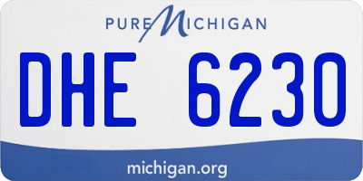 MI license plate DHE6230