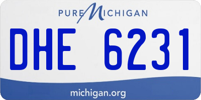 MI license plate DHE6231