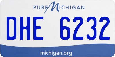 MI license plate DHE6232