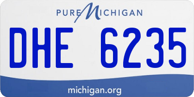 MI license plate DHE6235