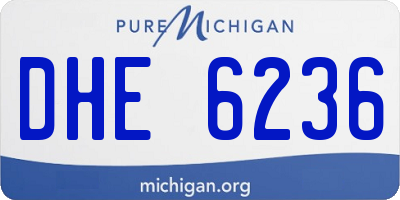 MI license plate DHE6236