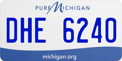 MI license plate DHE6240