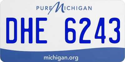 MI license plate DHE6243