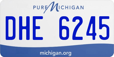 MI license plate DHE6245