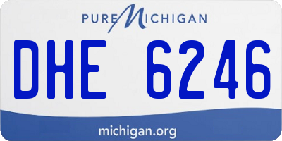 MI license plate DHE6246