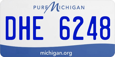 MI license plate DHE6248