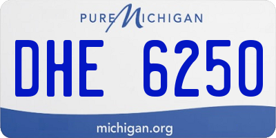 MI license plate DHE6250