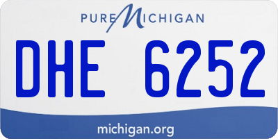 MI license plate DHE6252