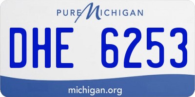 MI license plate DHE6253
