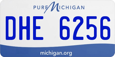 MI license plate DHE6256
