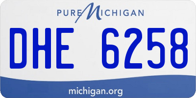 MI license plate DHE6258