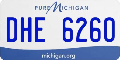 MI license plate DHE6260