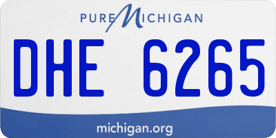 MI license plate DHE6265